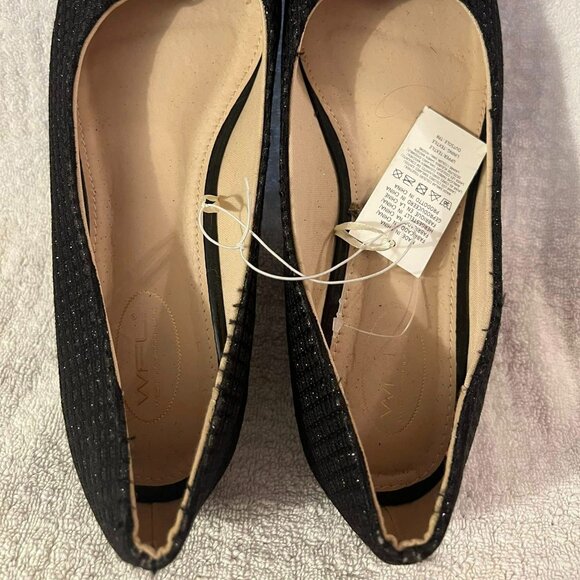 Size 9 - WFL - NWT Black Sparkly Flats	Size - Picture 6 of 6